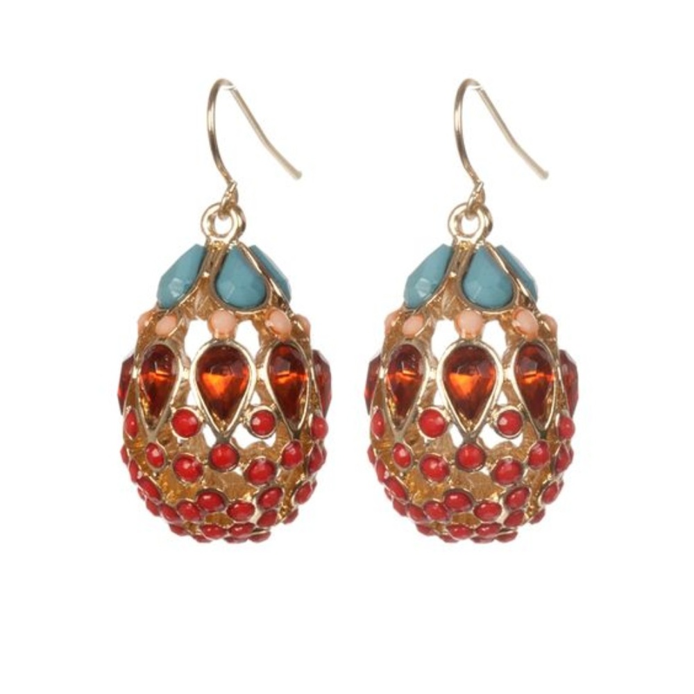 KTcollection NYC Red Fabergé Egg Earrings {NWOT}